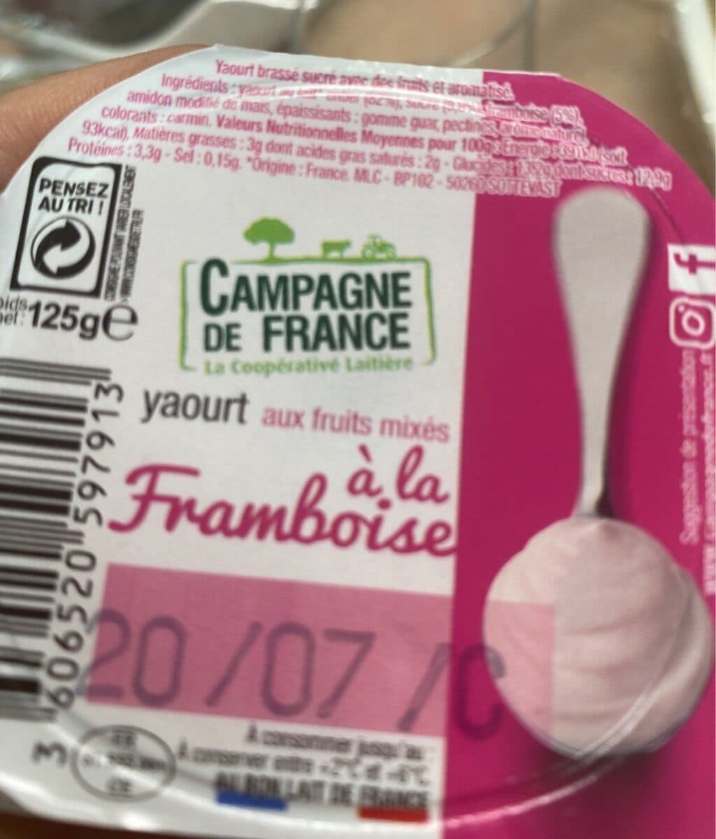 Campagne De France Yaourt fruits mixés abricot nectarine packshot