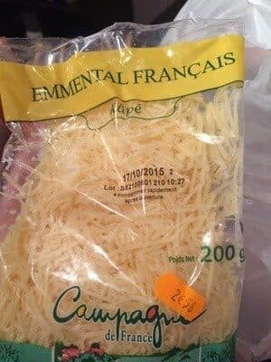 Campagne de France Emmental Français râpé packshot