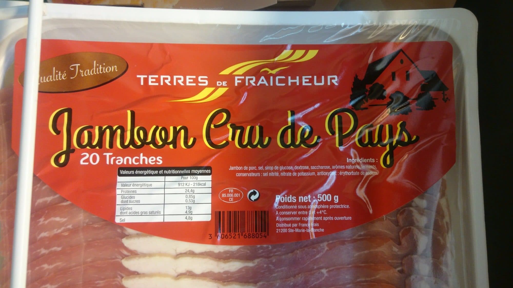 Terres de Fraîcheur Jambon cru de pays packshot