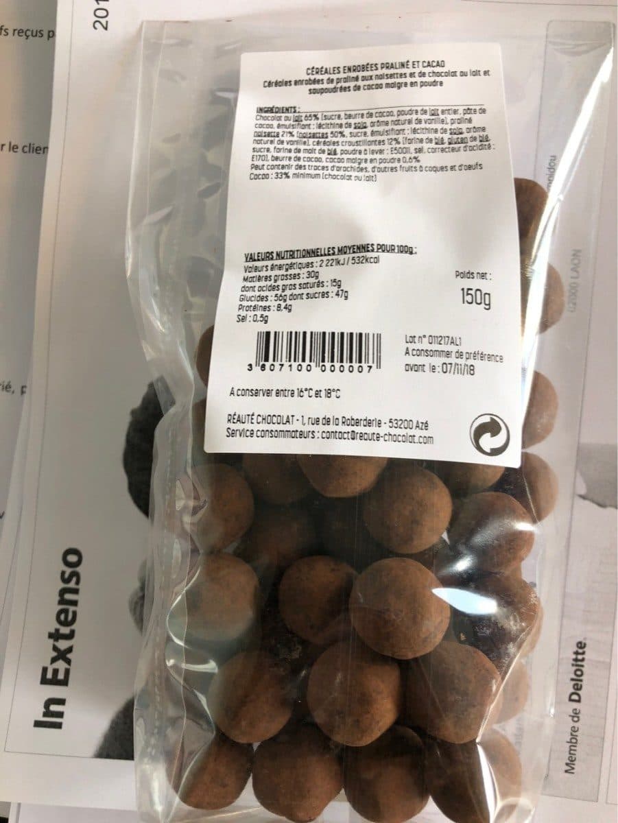 Open Food Facts Cereales enrobees praline et cacao packshot