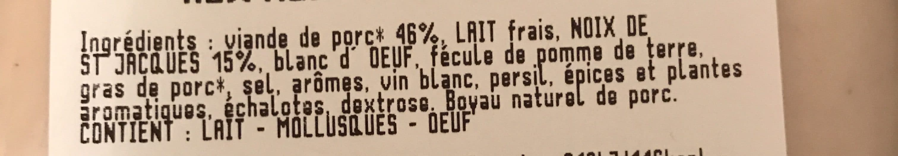Tradival Boudins blancs a l’ancienne aux noix de saint jacques packshot