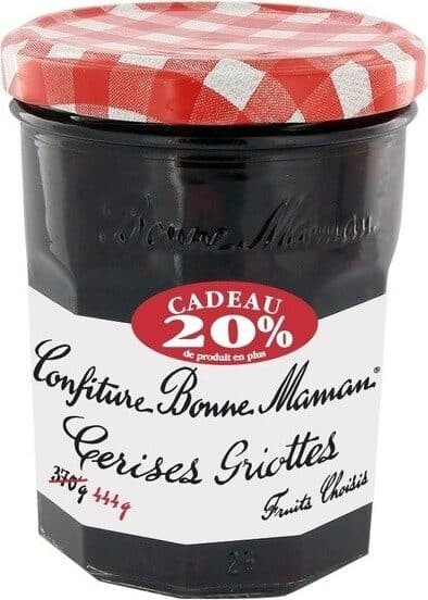 Bonne Maman Confiture cerises griottes 370g+20%gr packshot