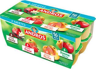 Andros Compote Vanille-Fraise-Pêche-Pomme packshot