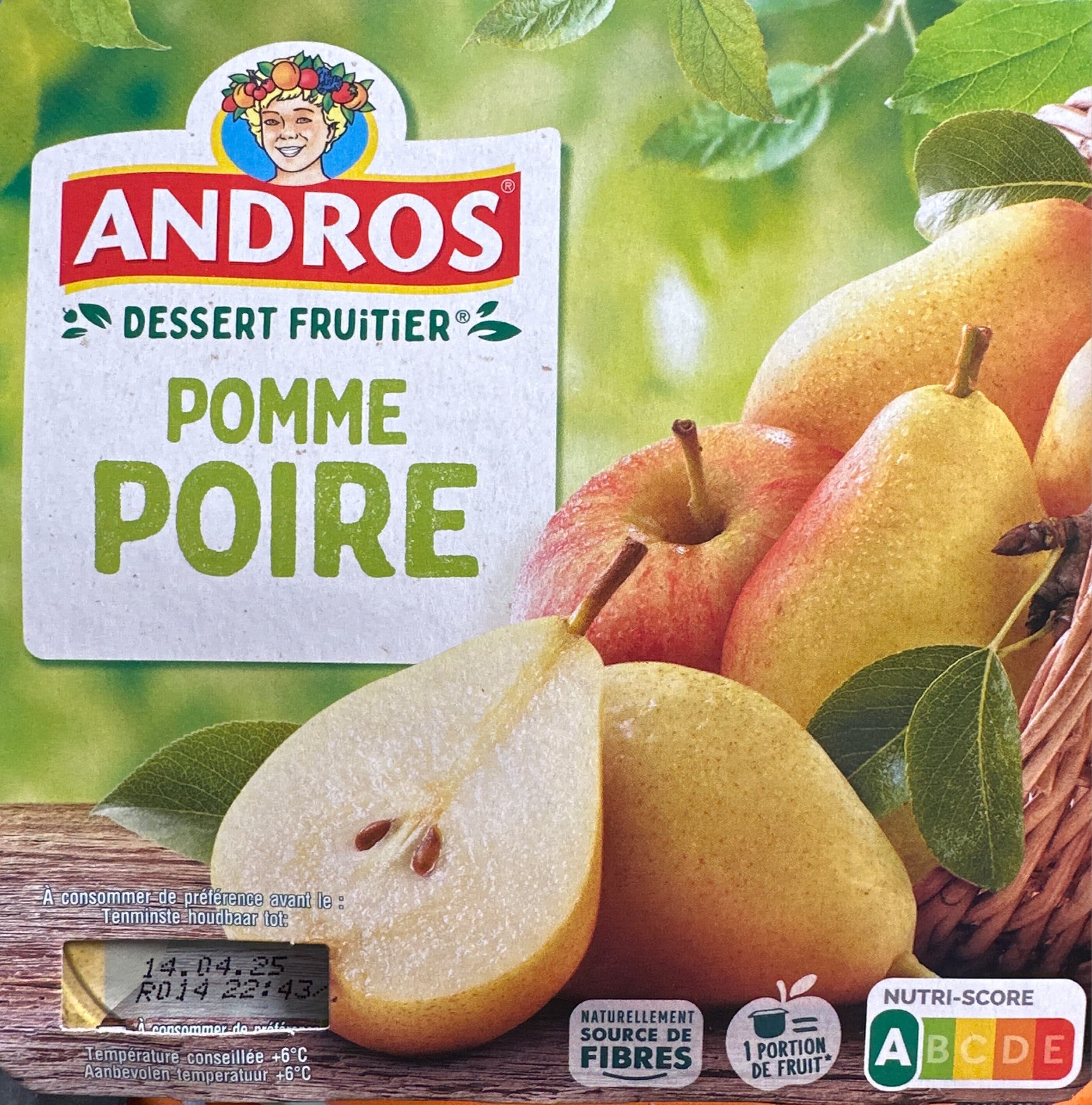 Andros Dessert fruitier pomme poire packshot