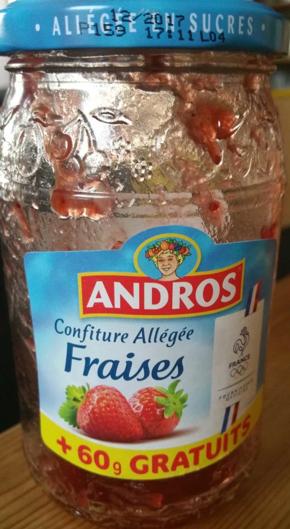 Andros Confiture fraises allégée packshot