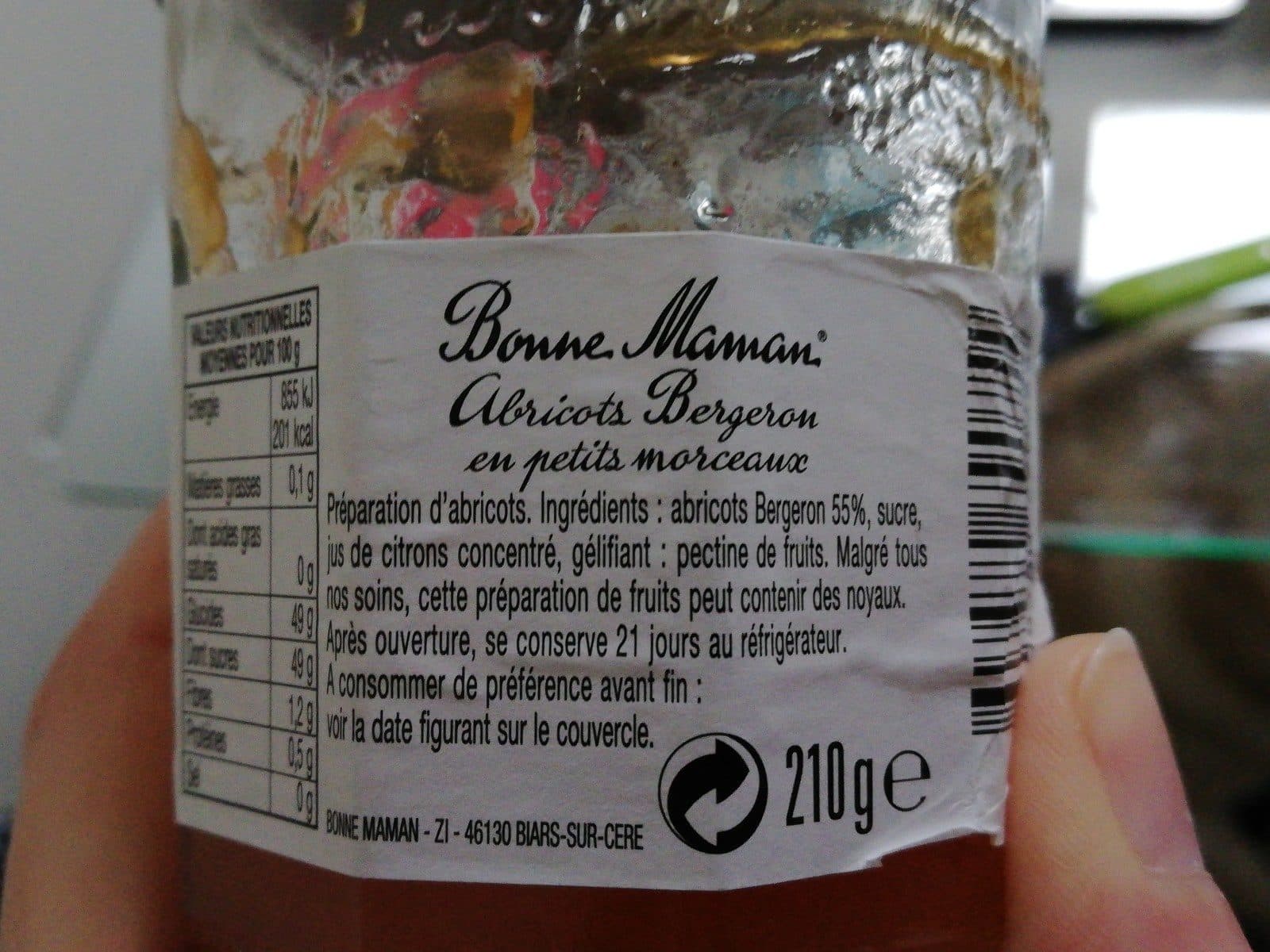 Bonne Maman Confiture Abricots Bergeron packshot