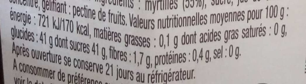 Bonne Maman La Myrtille fruitée intense packshot
