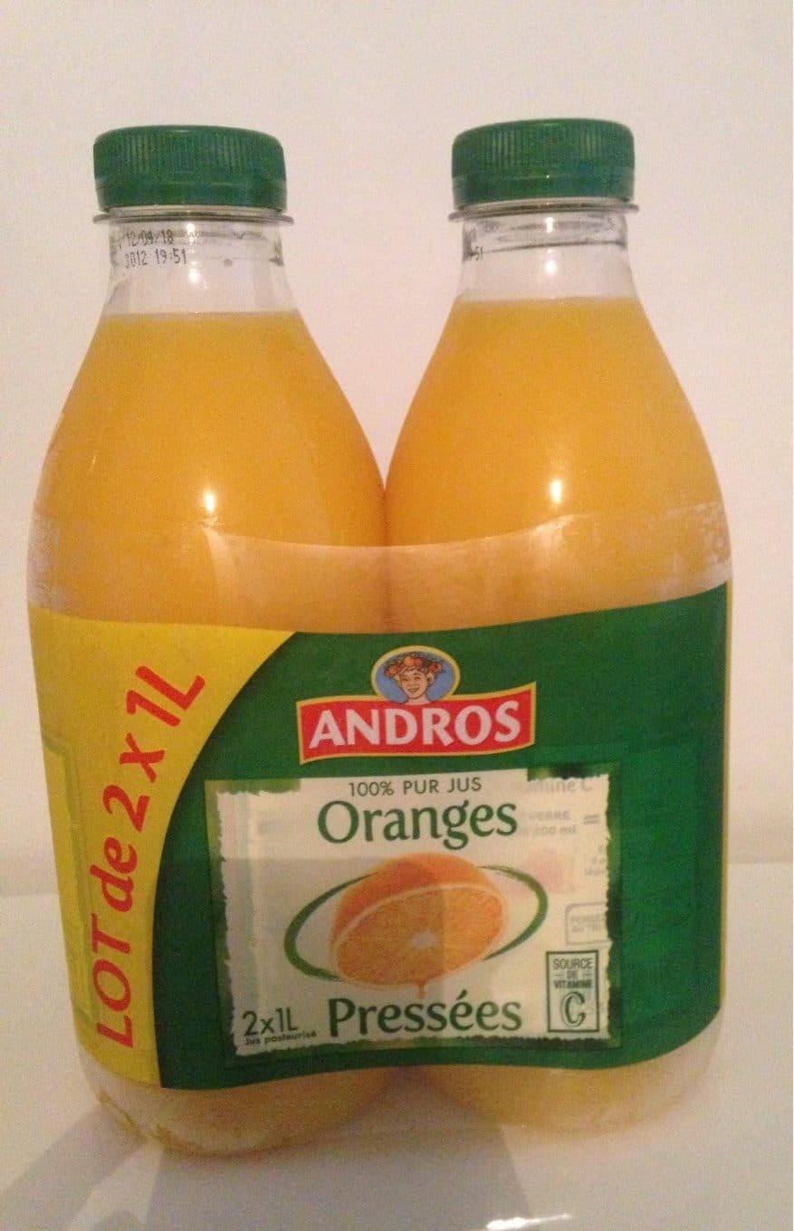 Andros 100% pur jus d'oranges pressées packshot