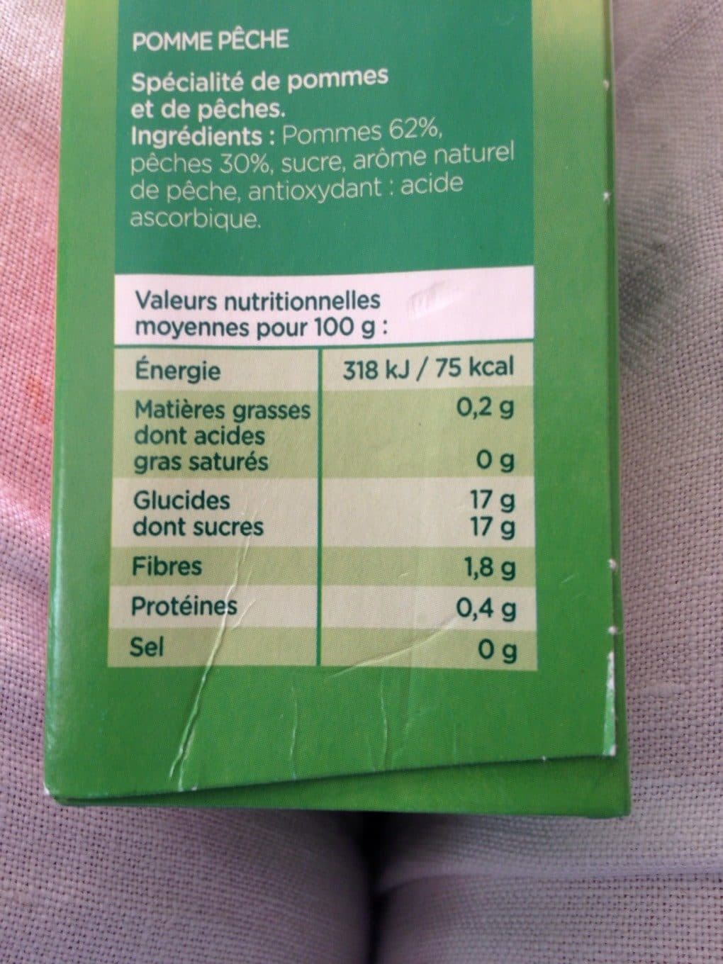 Andros Dessert fruitier pomme pêche les 4 gourdes de 90 g packshot