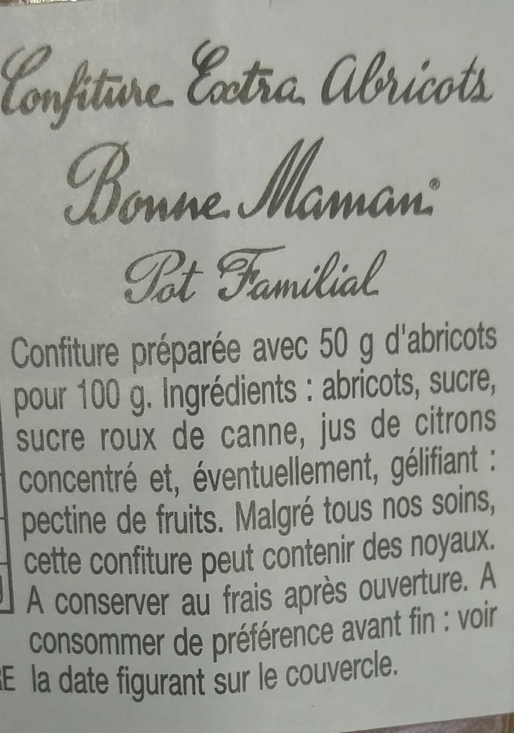 Bonne Maman Confiture Abricots packshot