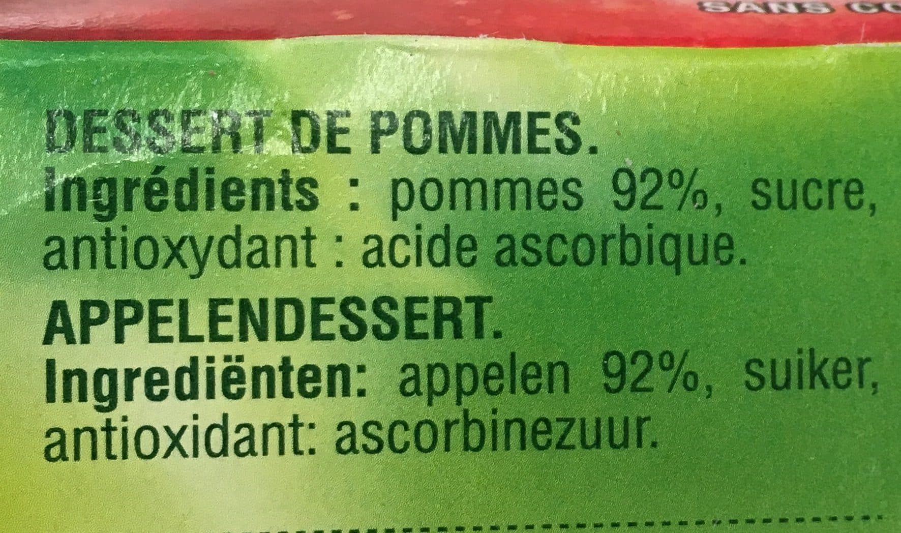Andros dessert fruitier pommes nature packshot