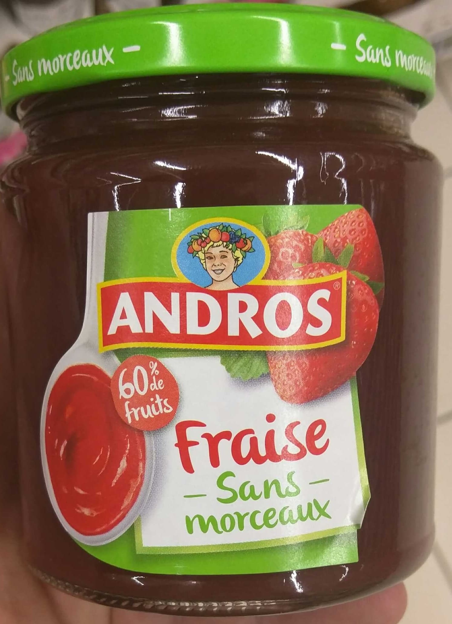 Andros Fraise sans morceaux packshot