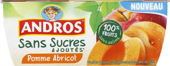 Andros Compote Pomme Abricot Sans Sucres Ajoutés packshot