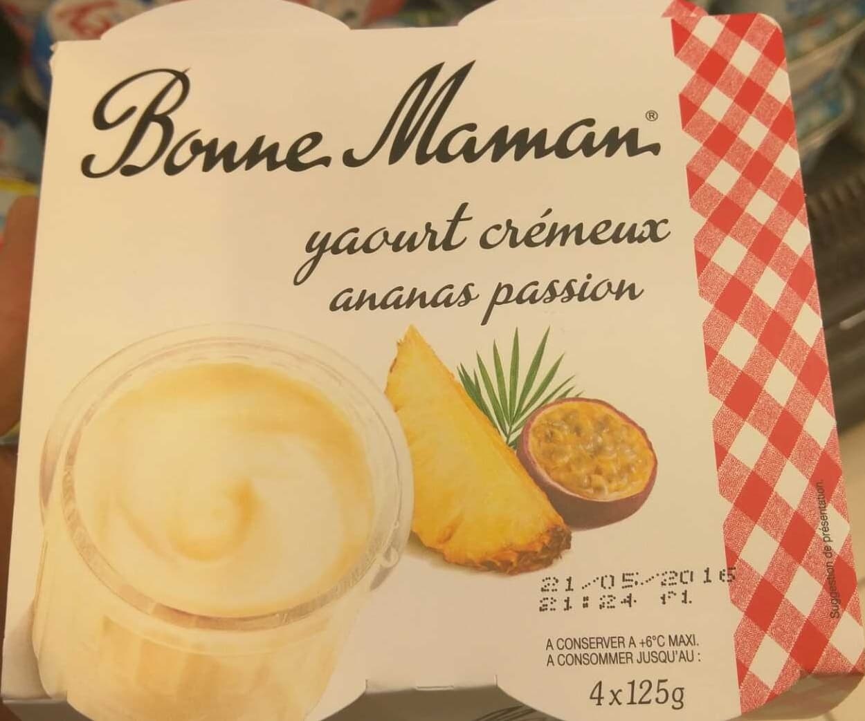 Bonne Maman Yaourt Crémeux Ananas Passion packshot