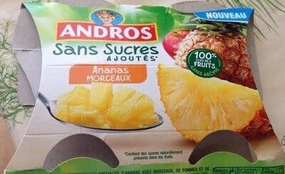 Andros Ananas Morceaux Sans Sucres Ajoutés packshot