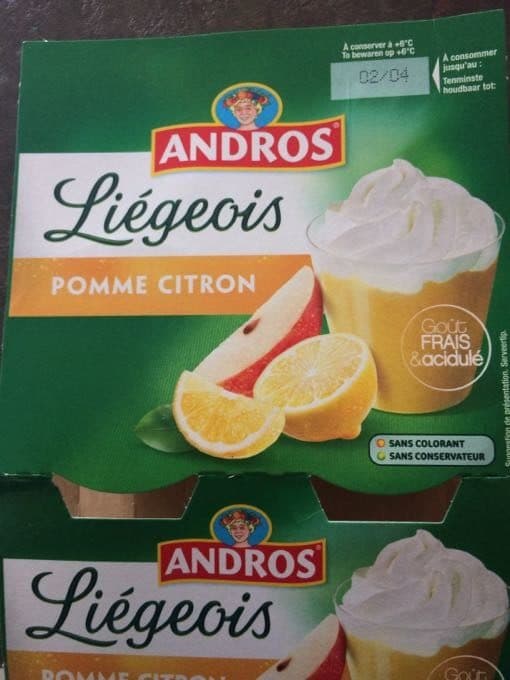 Andros Liégeois pomme citron packshot