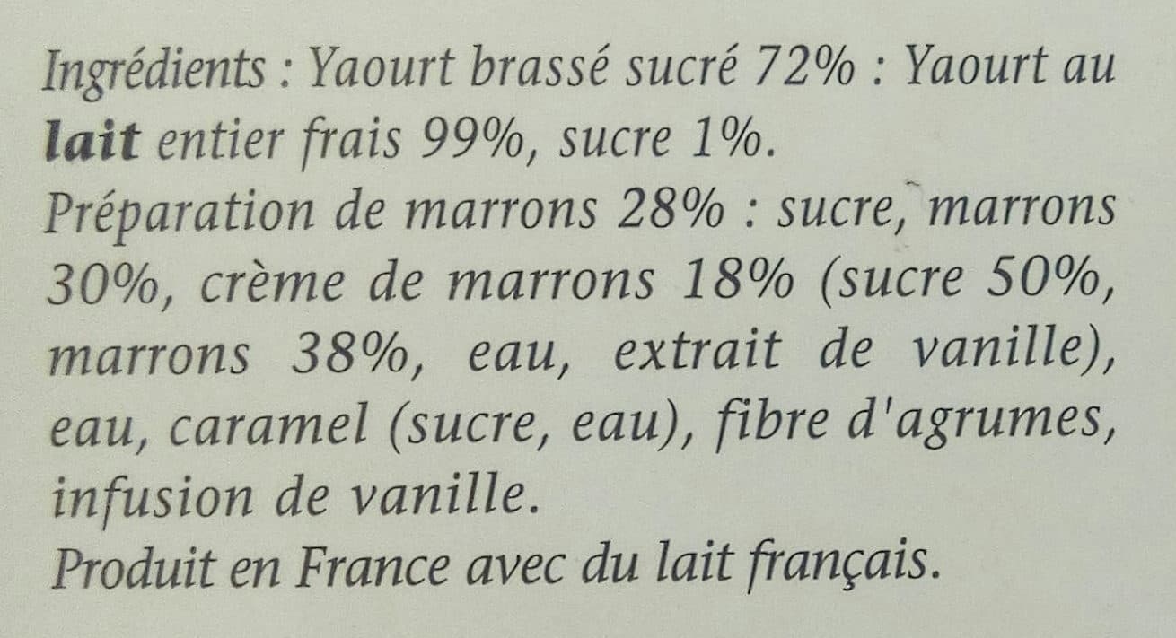 Bonne Maman Yaourt sur lit de marrons packshot