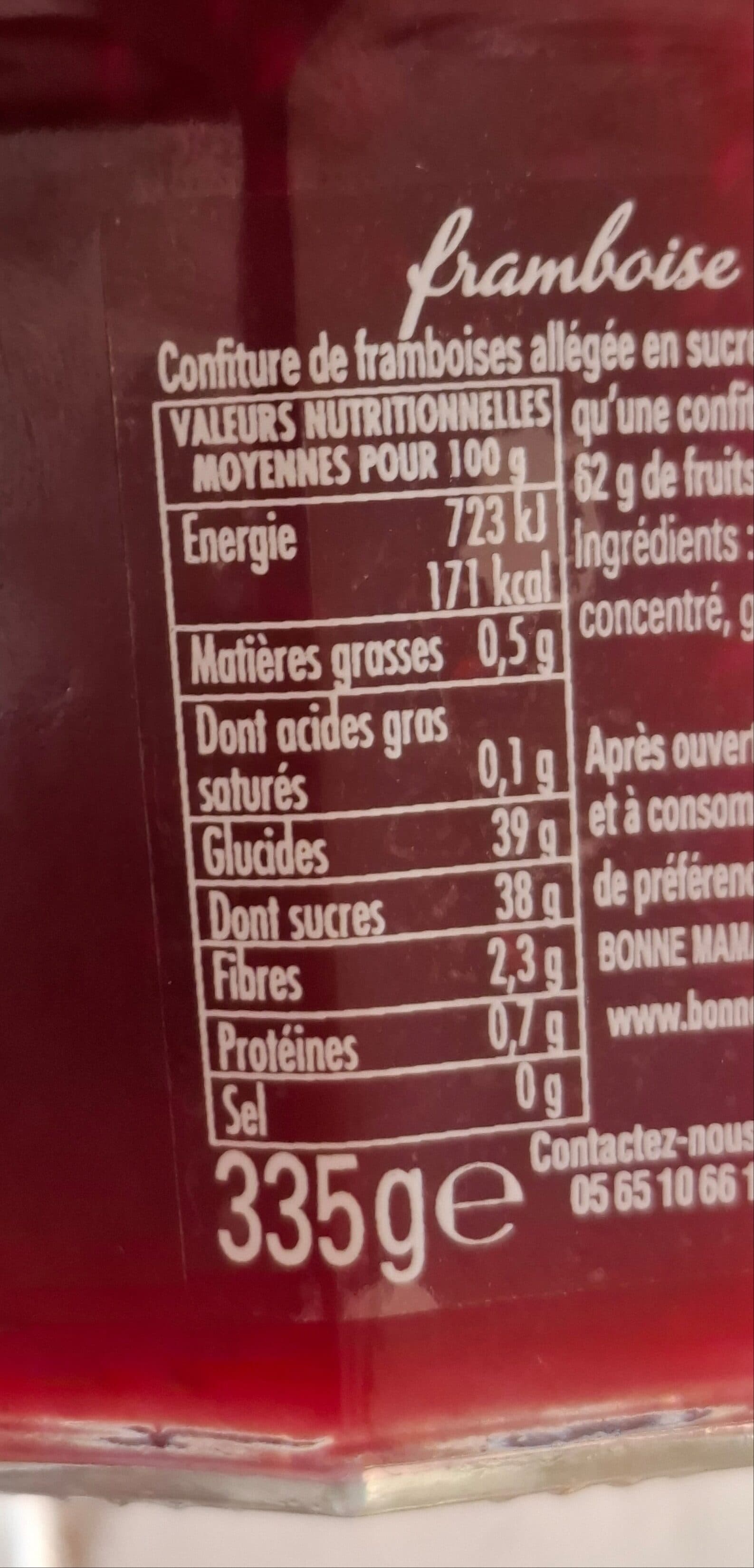 Bonne Maman Framboise Intense packshot