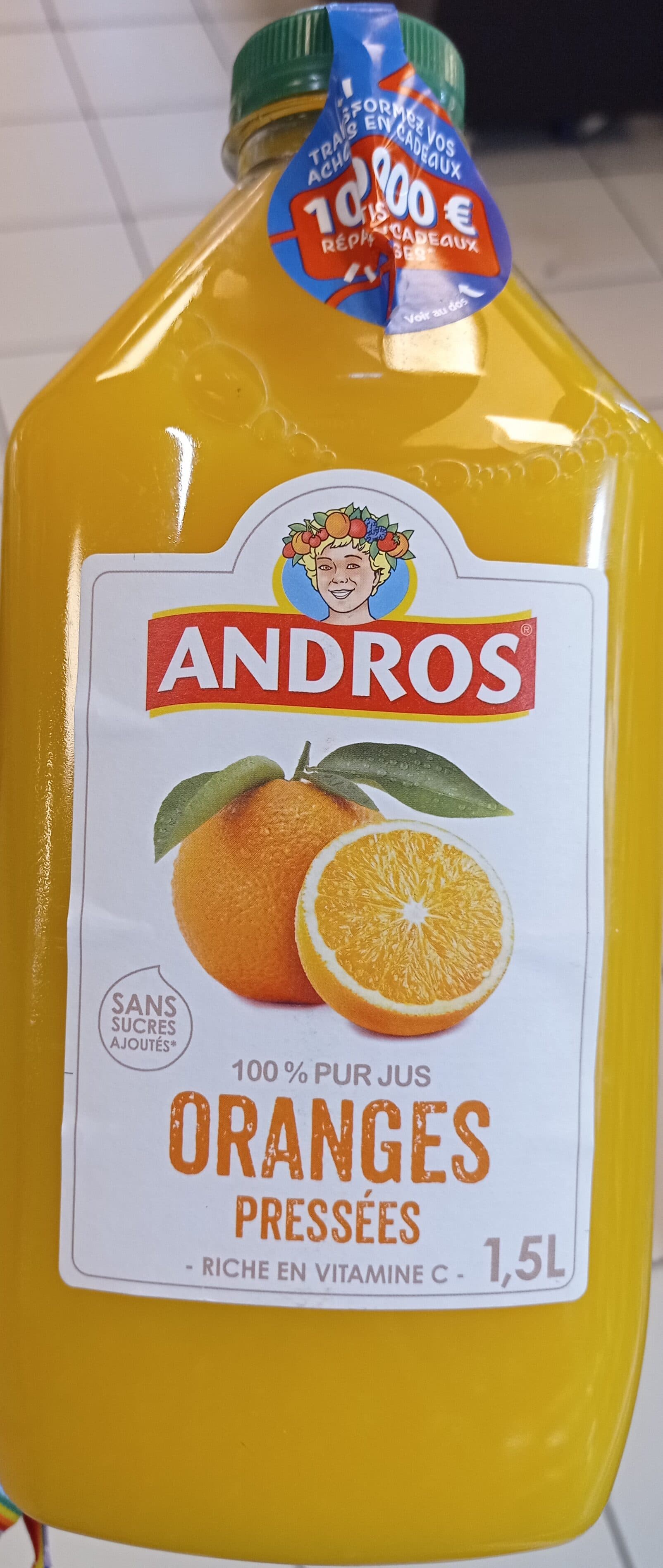 Andros Oranges pressées 100% pur jus packshot