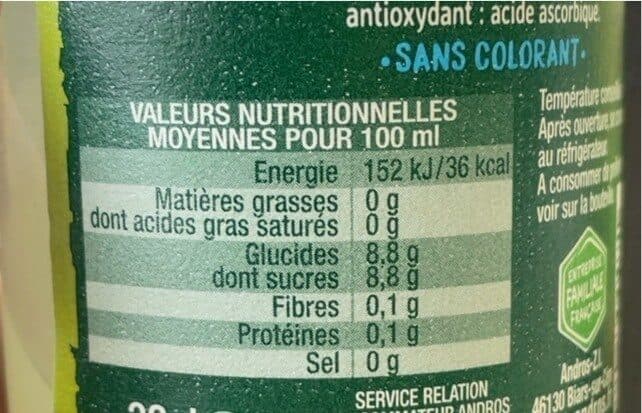 Andros Boisson aux fruits mojito packshot