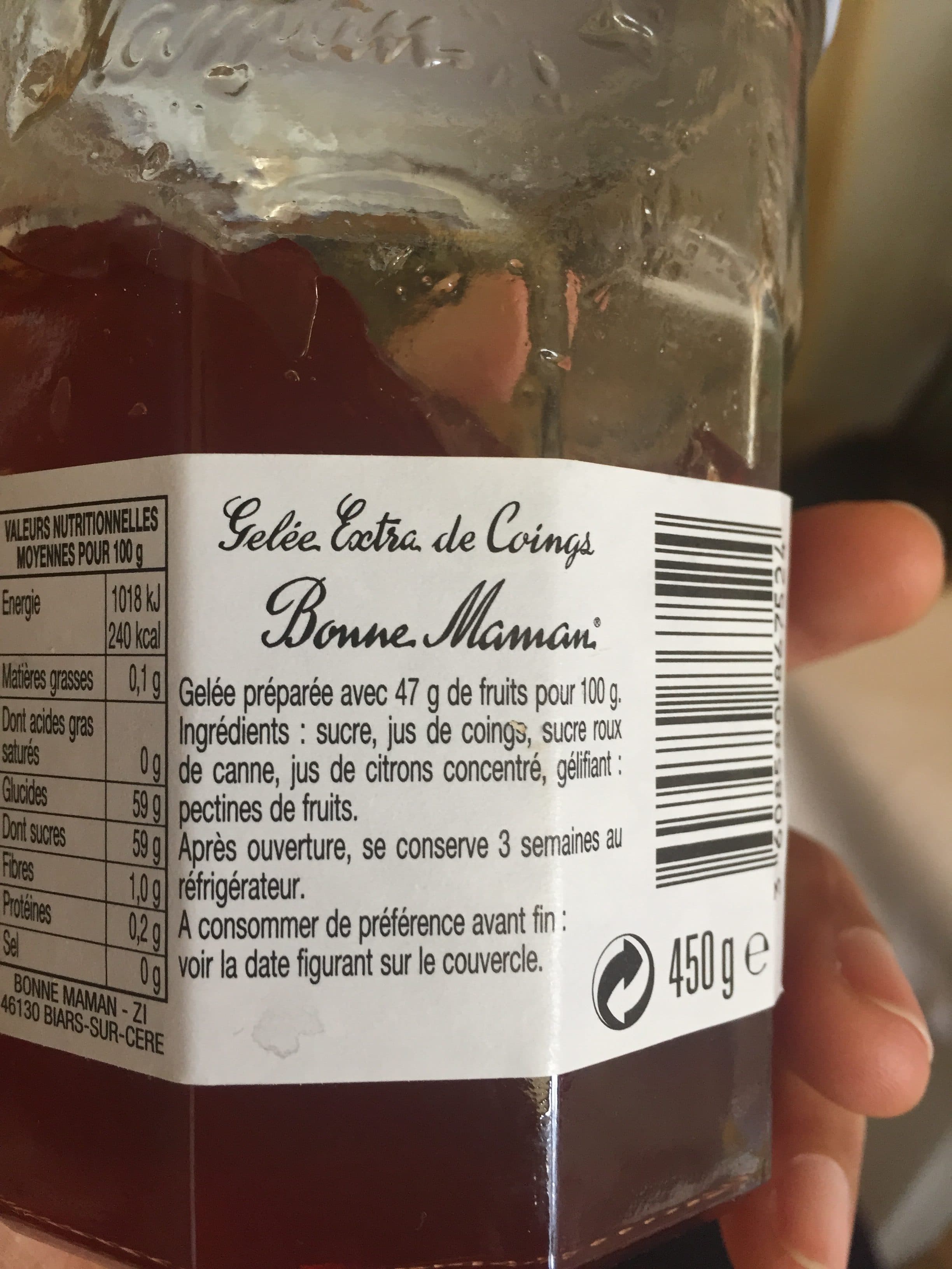 Bonne Maman Gelee coings packshot
