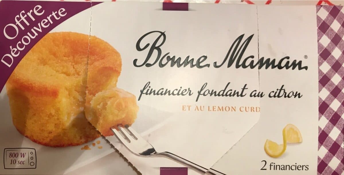 Bonne Maman Financier fondant au citron packshot