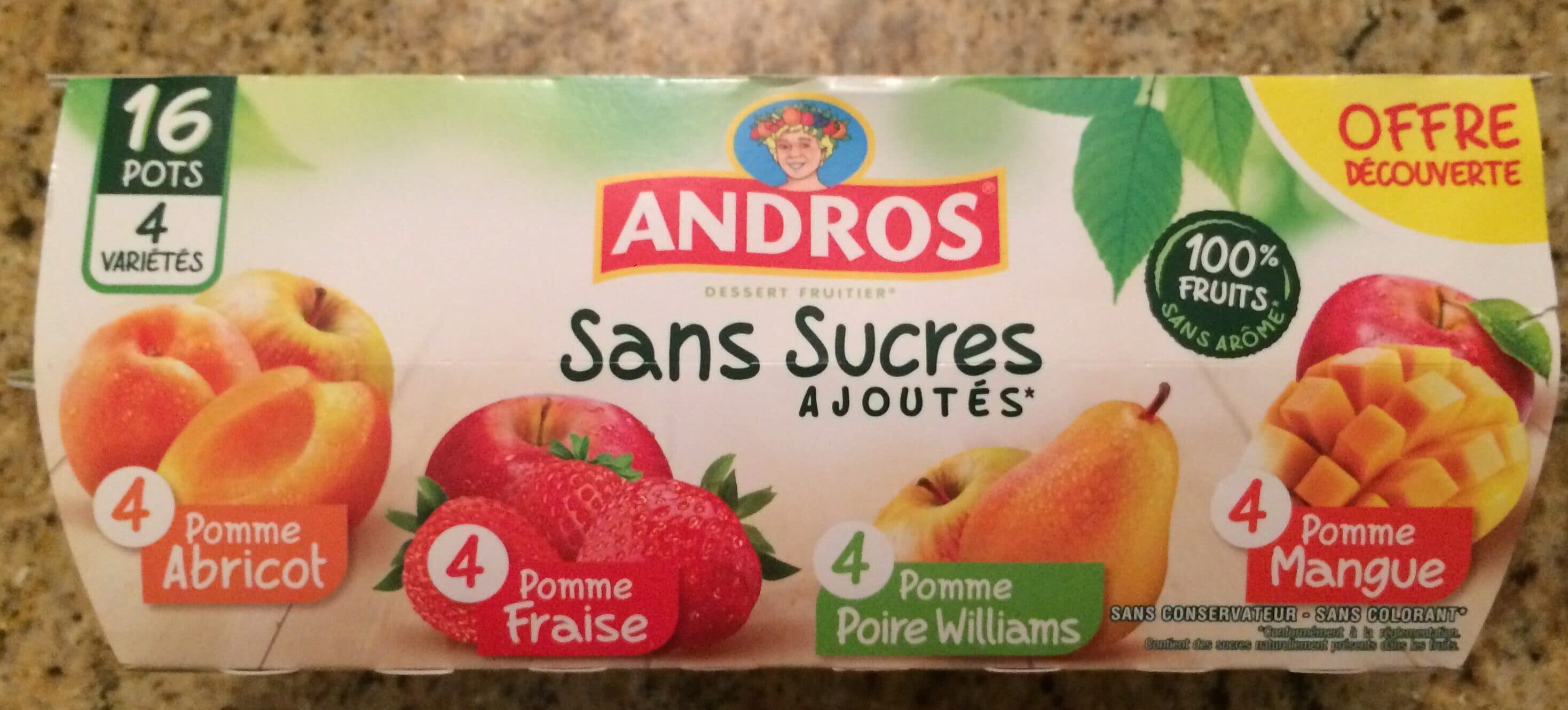 Andros Compote sans sucre ajoutés packshot