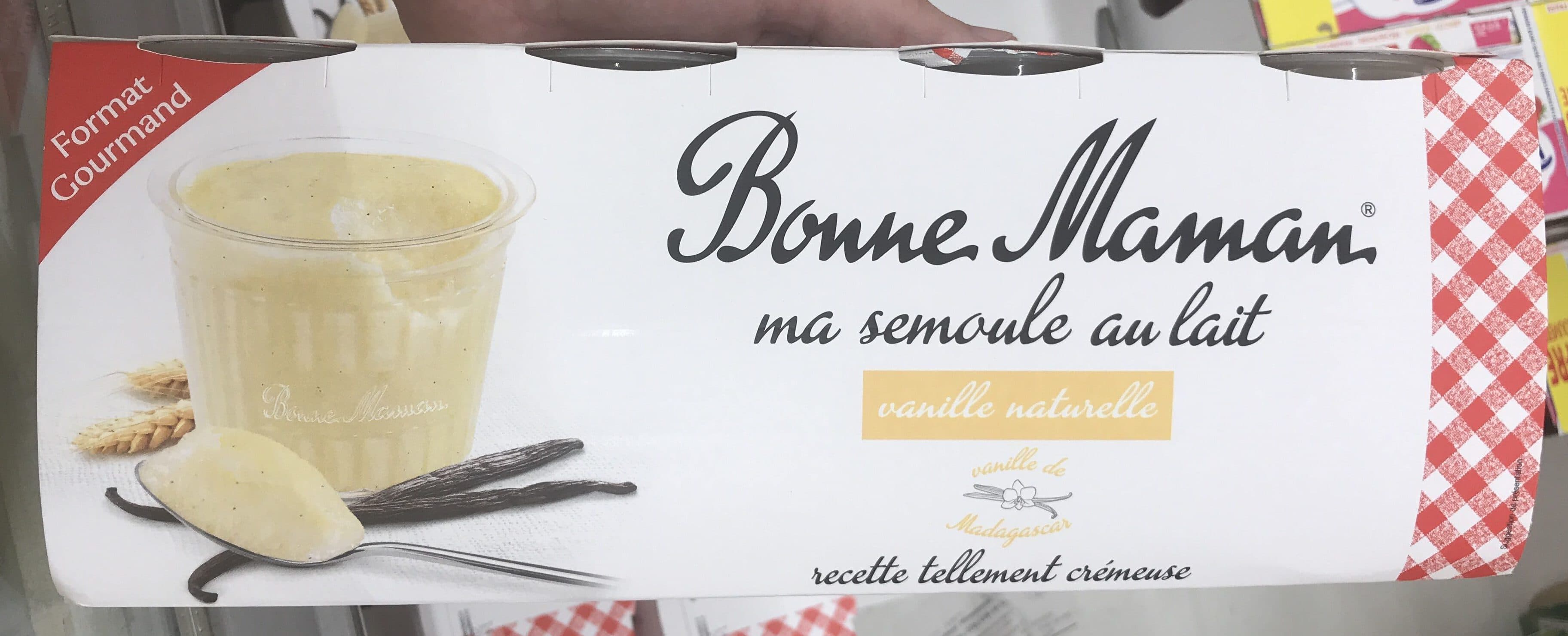 Bonne Maman Ma Semoule au lait Vanille naturelle (format gourmand) packshot