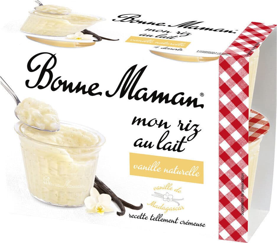 Bonne Maman riz au lait a la vanille naturelle packshot