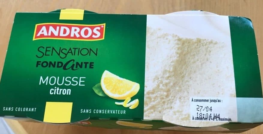 Andros Sensation fondante citron packshot