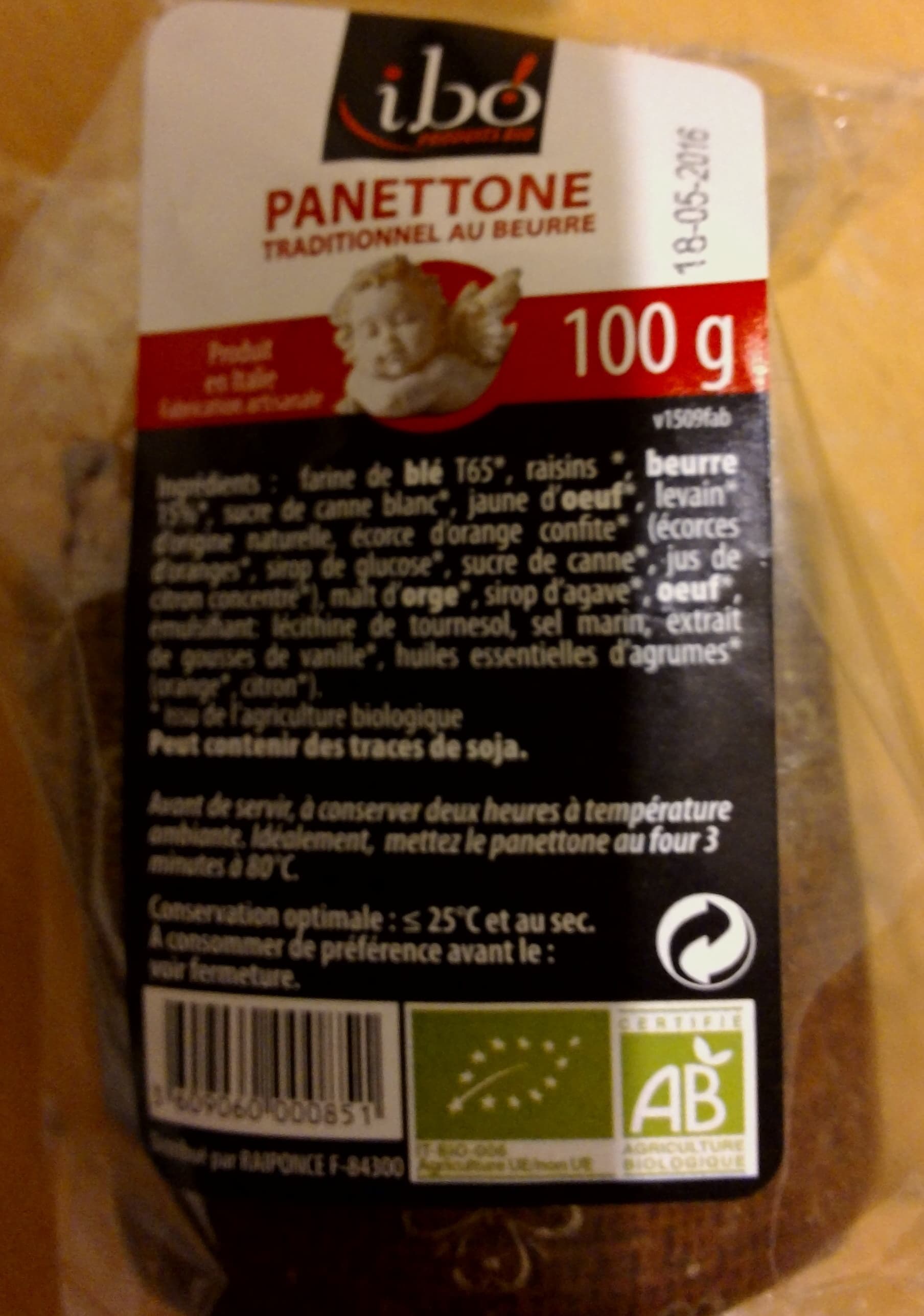 ibo Panettone traditionnel au beurre packshot