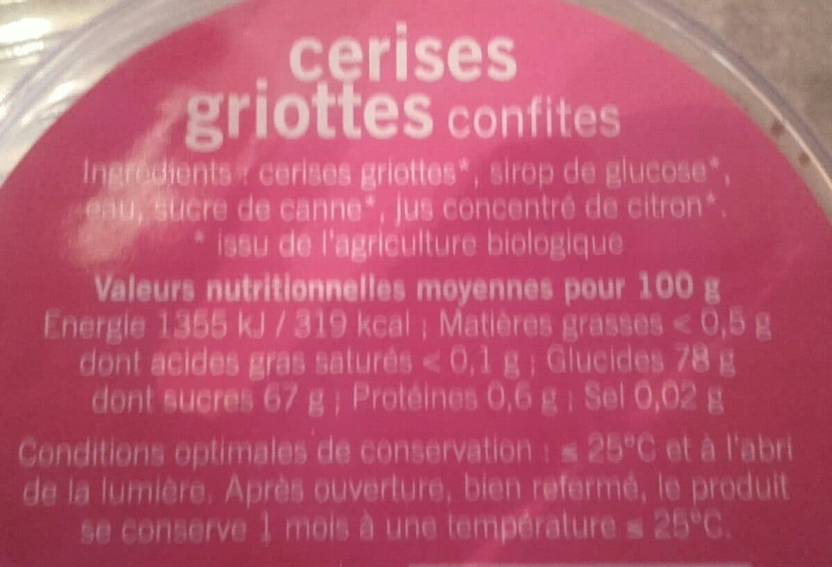 Open Food Facts Cerises griottes confites packshot