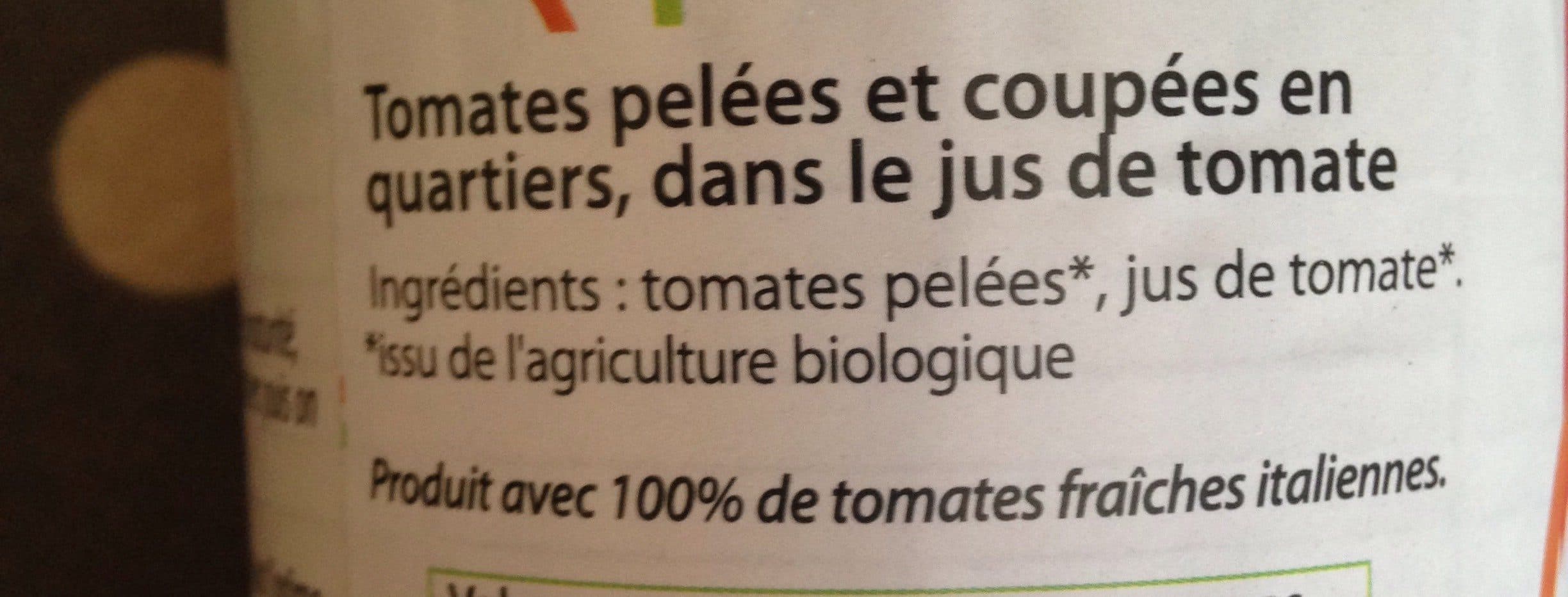 123 bio Tomates pelées en quartiers packshot