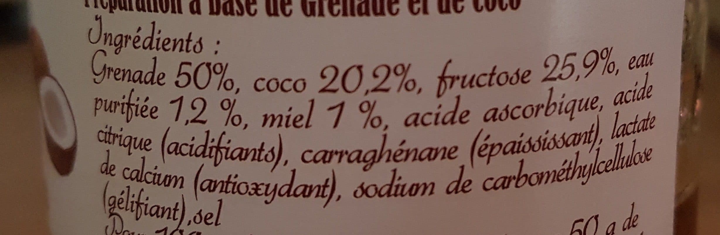 Open Food Facts Infusion en gelée à la grenade et coco packshot