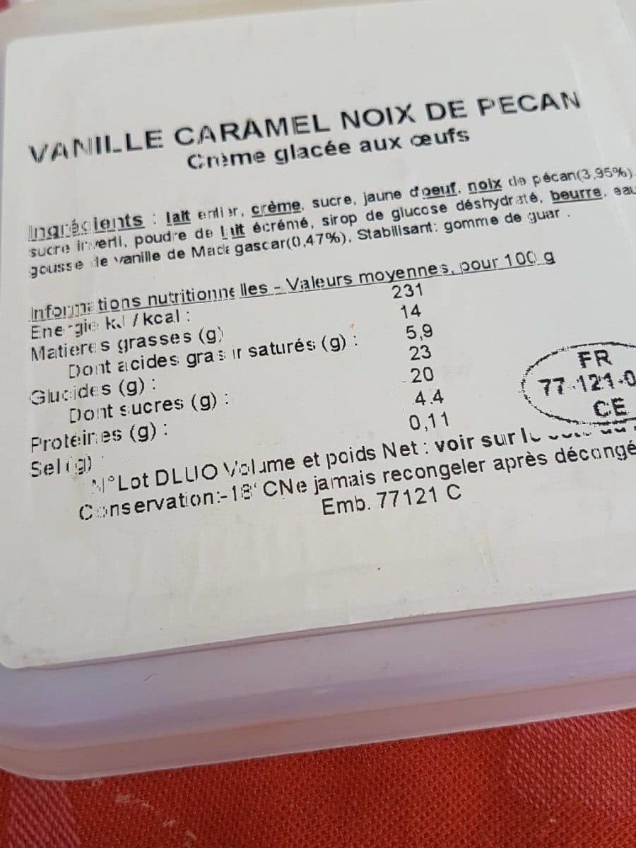 Open Food Facts Glace vanille Caramel noix de pecan packshot