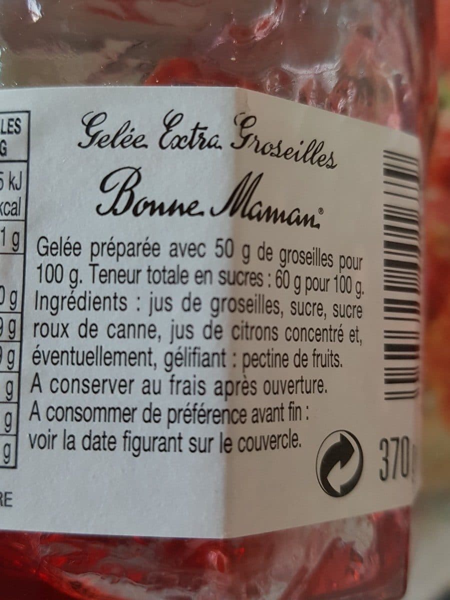 Open Food Facts Gelée groseilles packshot
