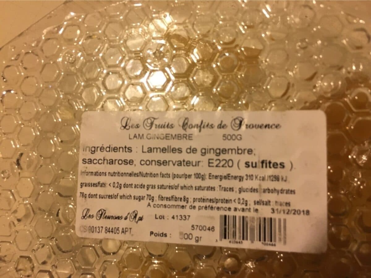 Open Food Facts Lamelles de Gingembre confites packshot