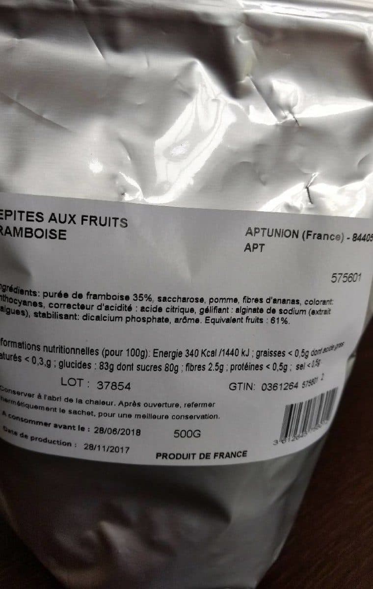 Open Food Facts Pepites aux fruits - framboise packshot