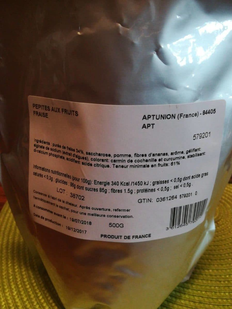 Open Food Facts Pépites aux fruits fraises packshot