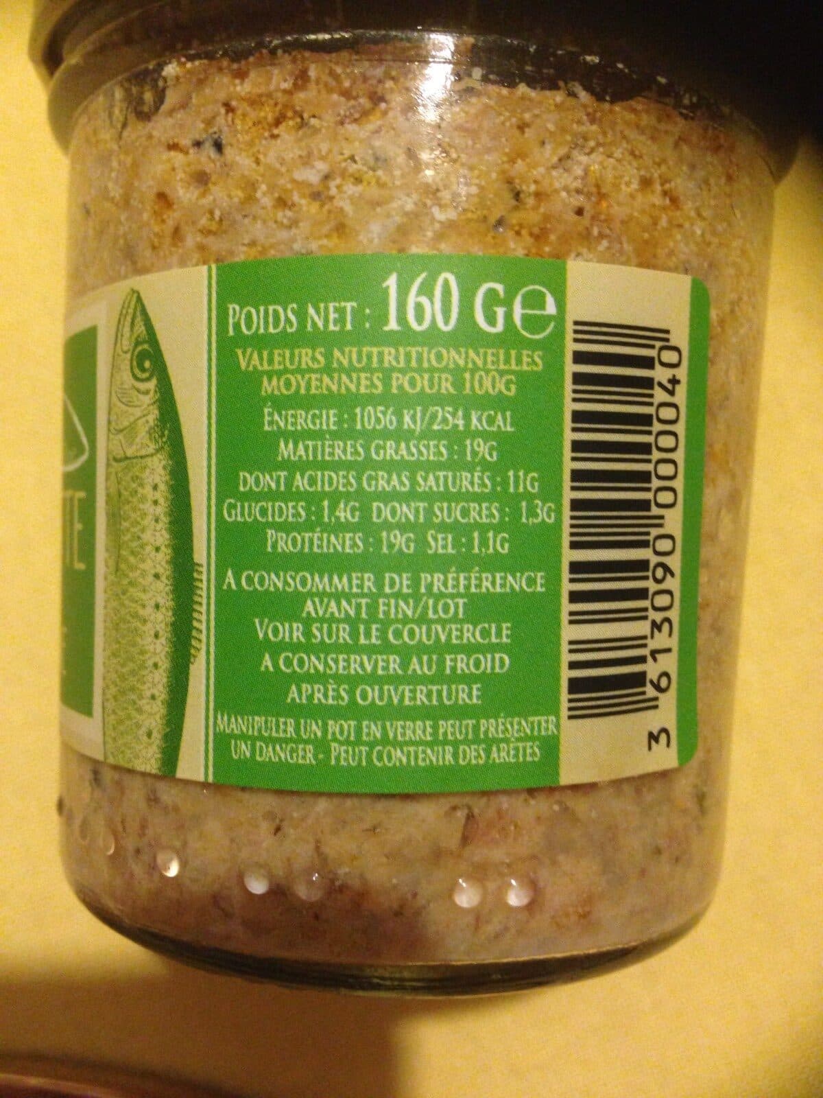 Open Food Facts Rillette de sardine packshot