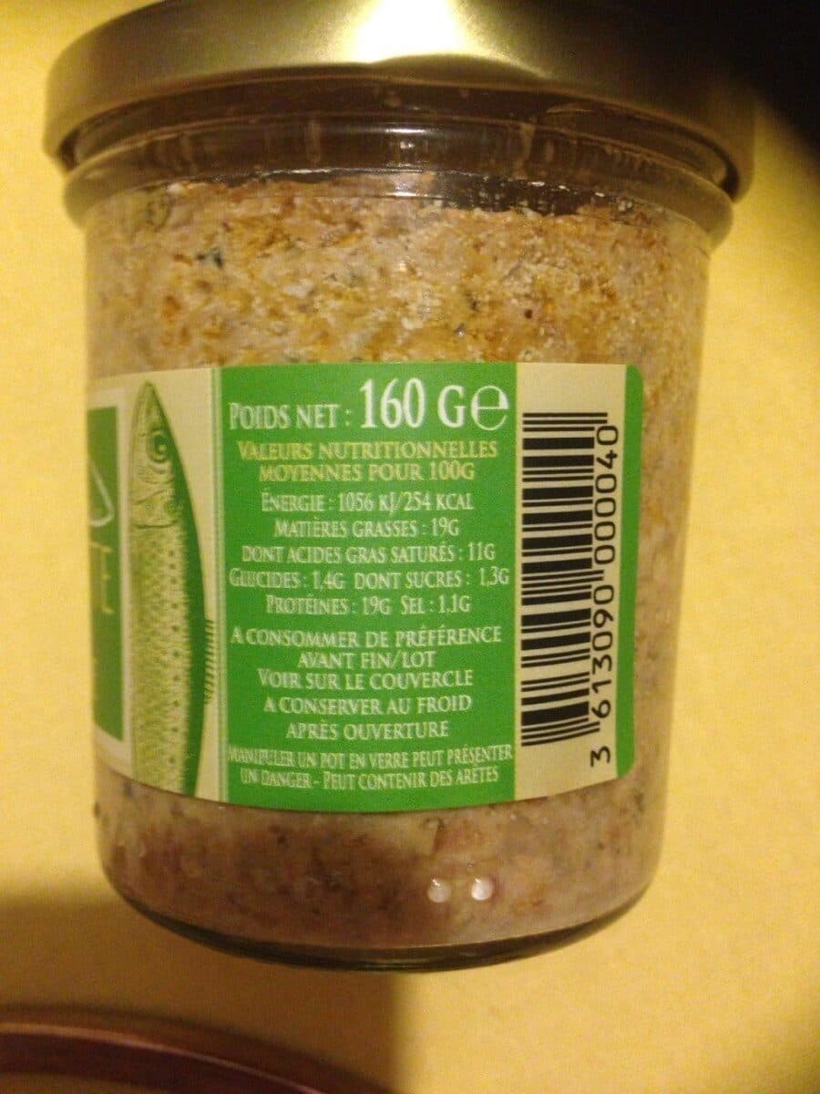 Open Food Facts Rillette de sardine packshot