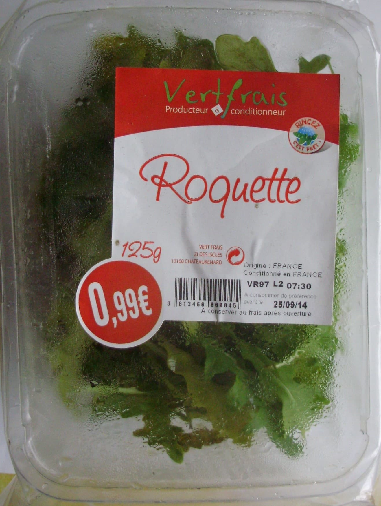 Vert frais Roquette packshot