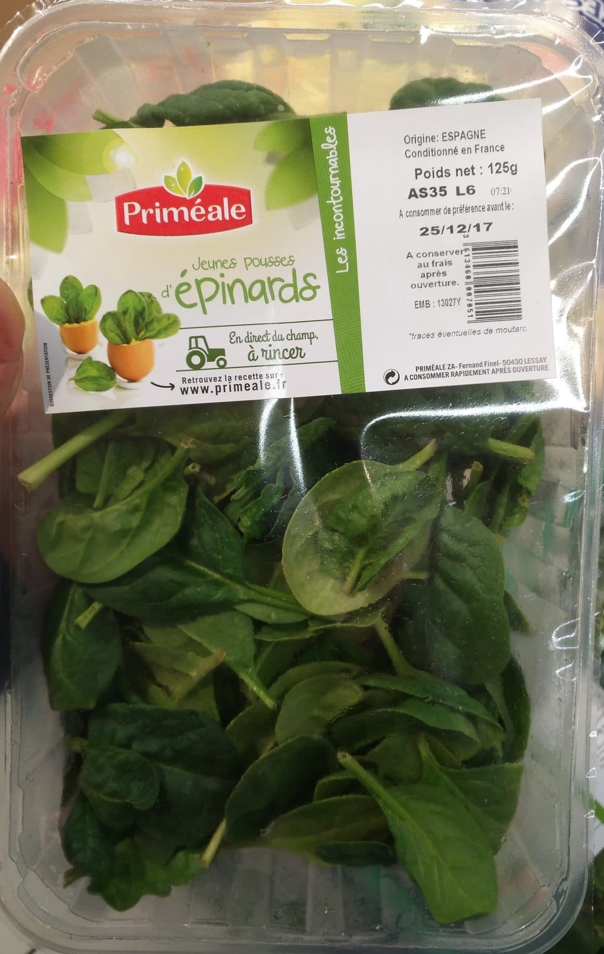 Priméale Jeunes Pousses d'Épinards packshot
