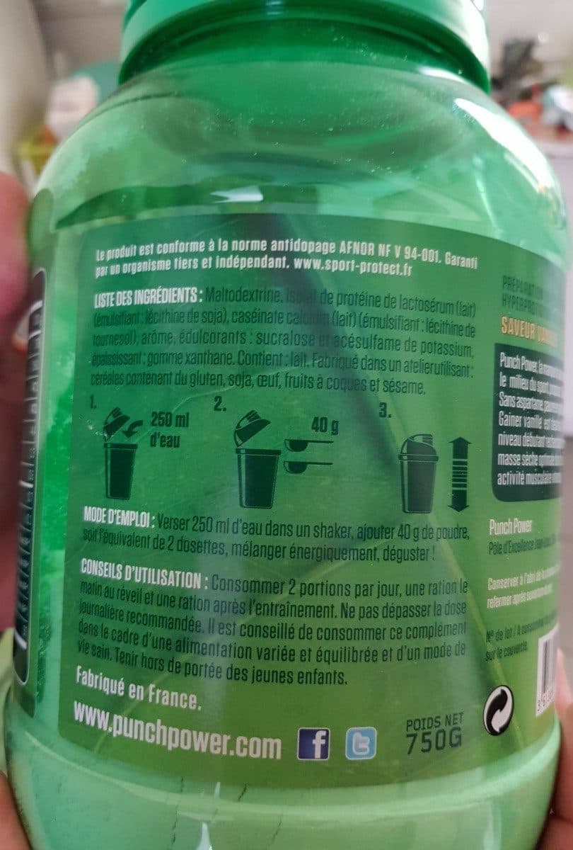 Punch power Gainer packshot