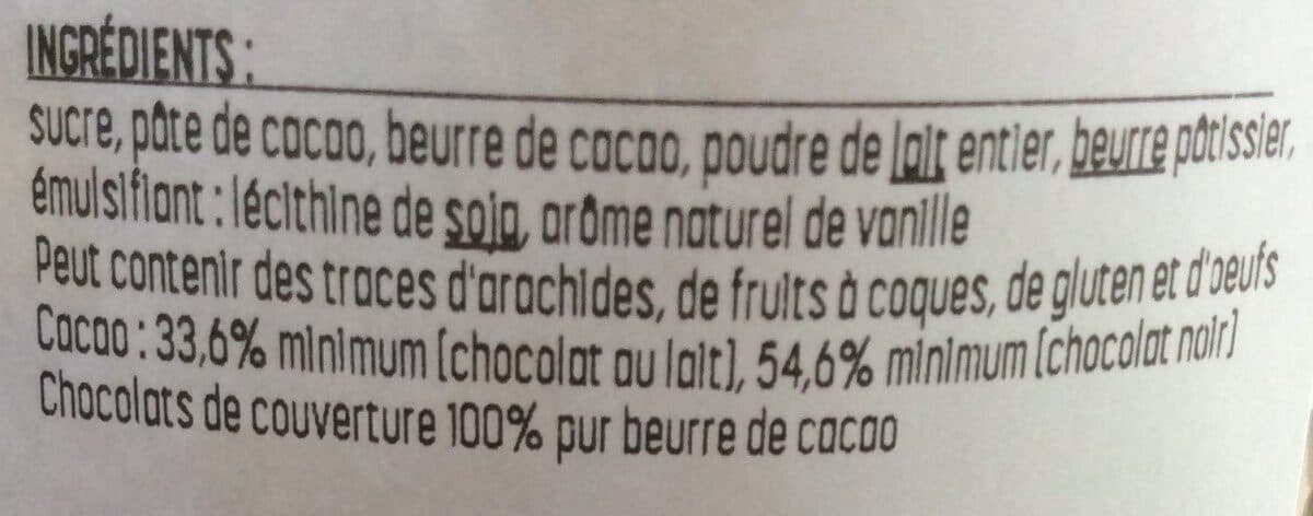 RÉAUTÉ CHOCOLAT Assortiment friture lait, noir, blanc packshot