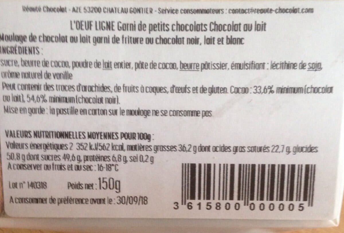 Open Food Facts L'oeuf Ligne chocolat packshot