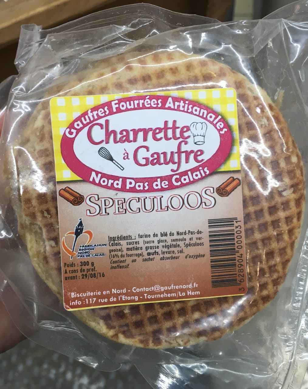 Charrette à gaufre Gaufres fourrées artisanales Spéculoos packshot