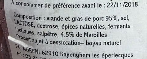 L'artisanal Noreni Les secs du Coin Saucisson au Maroilles packshot