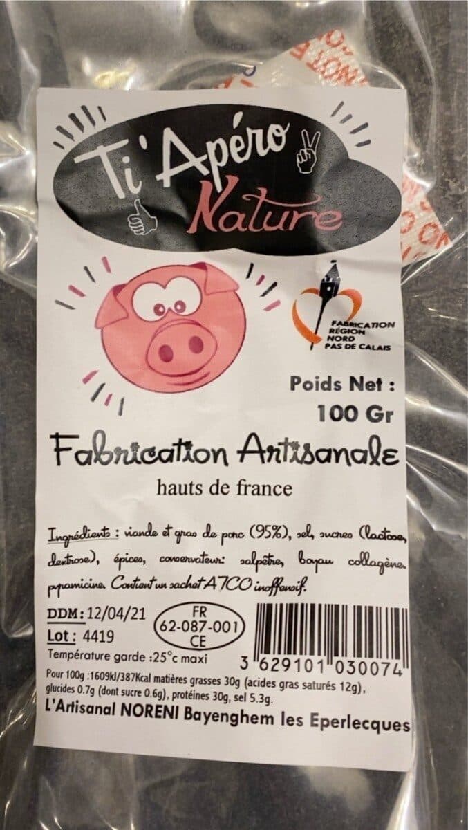 L'artisanal Noreni Ti’Apéro Nature packshot