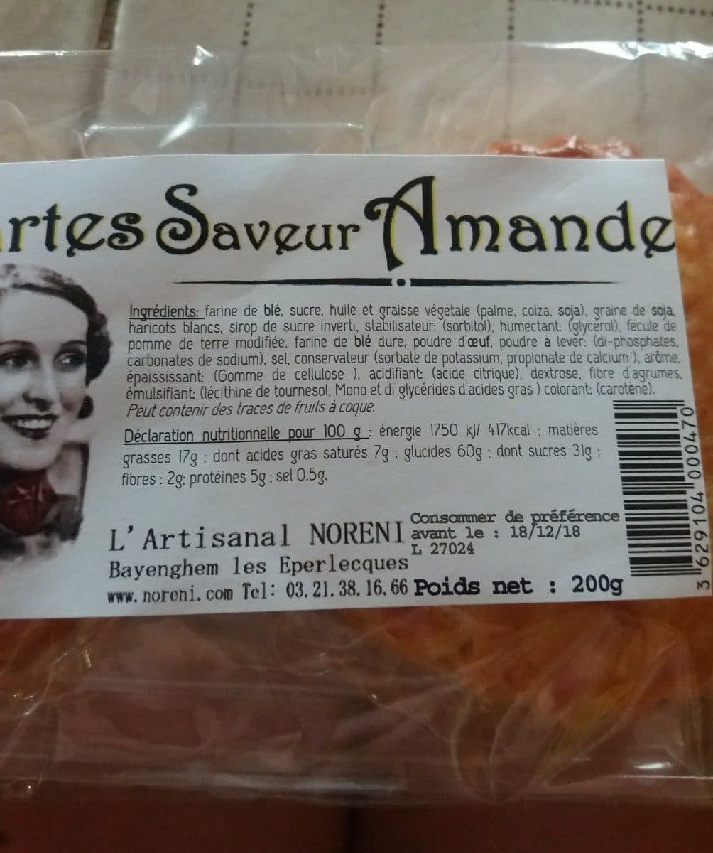 Open Food Facts Tartes saveur amande packshot